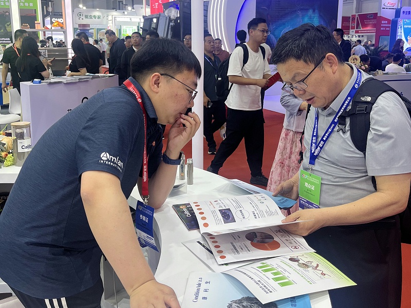 服务团队向客户介绍加利百灵